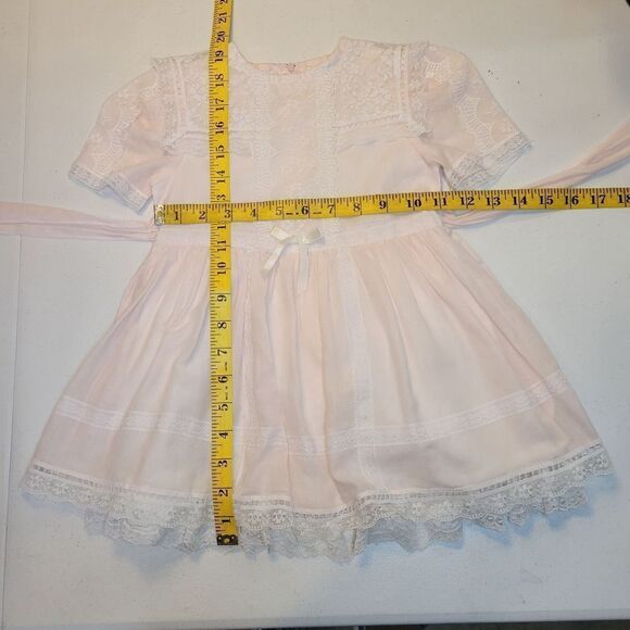 Gunne Sax Jessica McClintock Light Pink and White Lace Vintage Dress - Picture 13 of 15